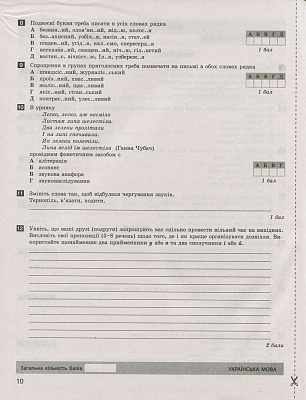Українська мова та література. 10 клас. Профільний рівень. Тестовий контроль результатів навчання. Заболотний В.В. 9789661789578